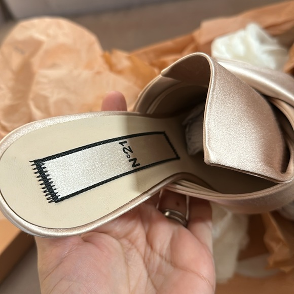 NEW N21 satin high heel sandal raso cipria shoes 40.5 - Picture 5 of 7